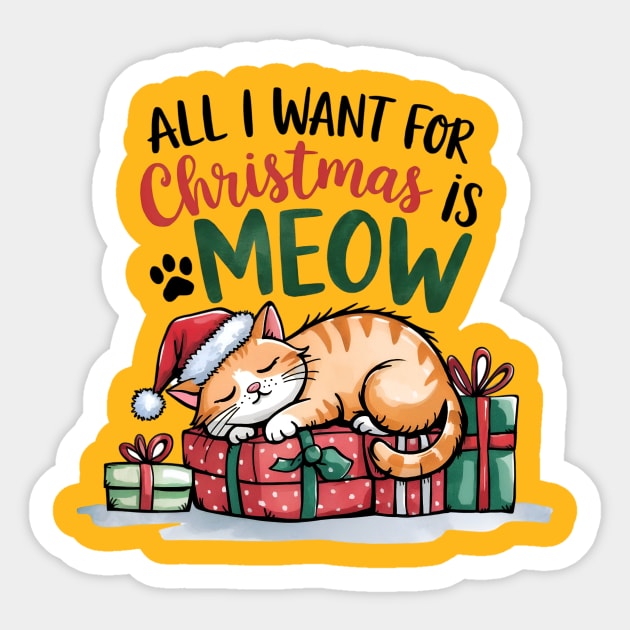 All I Want For Christmas Is Meow Sticker by Jo Palmer